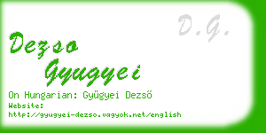 dezso gyugyei business card