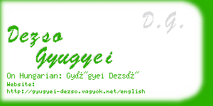 dezso gyugyei business card